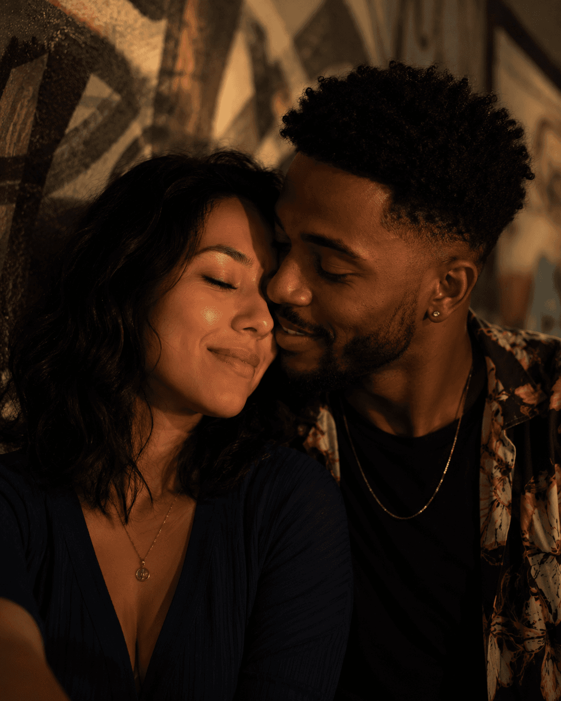 Two people sharing a close, relaxed moment